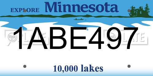 1ABE497 Minnesota License Plate
