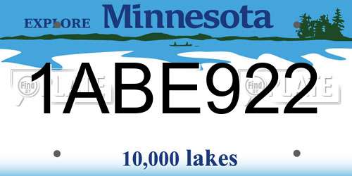 1ABE922 Minnesota License Plate