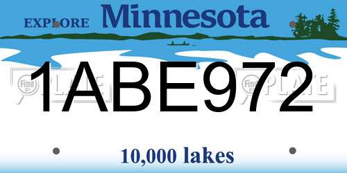 1ABE972 Minnesota License Plate