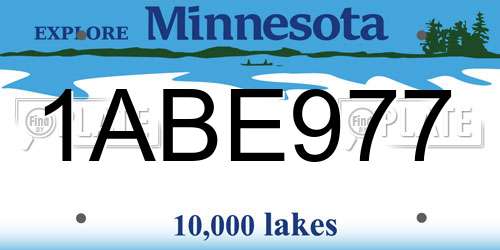 1ABE977 Minnesota License Plate