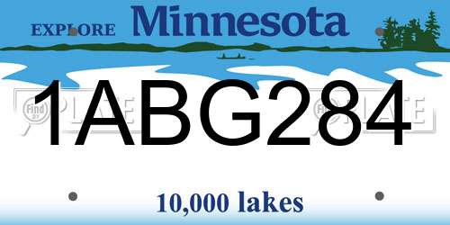 1ABG284 Minnesota License Plate