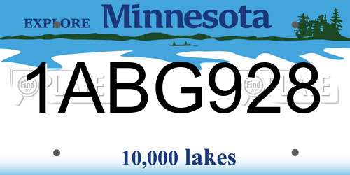 1ABG928 Minnesota License Plate