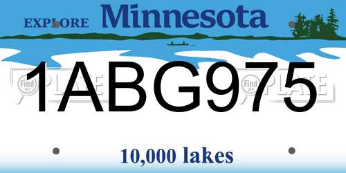 1ABG975 Minnesota License Plate
