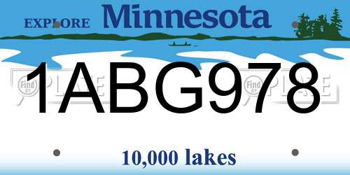 1ABG978 Minnesota License Plate