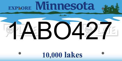 1ABO427 Minnesota License Plate