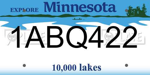 1ABQ422 Minnesota License Plate