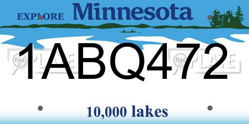 1ABQ472 Minnesota License Plate