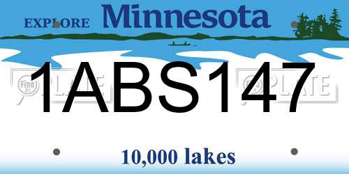 1ABS147 Minnesota License Plate