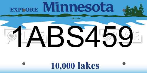 1ABS459 Minnesota License Plate