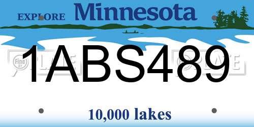 1ABS489 Minnesota License Plate