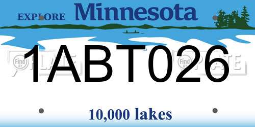 1ABT026 Minnesota License Plate