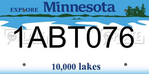 1ABT076 Minnesota License Plate