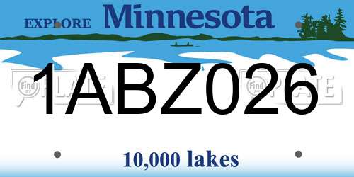1ABZ026 Minnesota License Plate