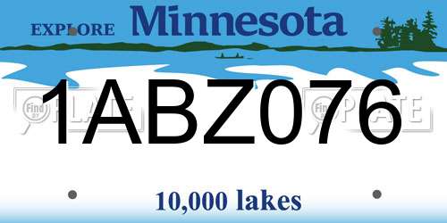 1ABZ076 Minnesota License Plate