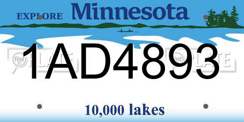 1AD4893 Minnesota License Plate