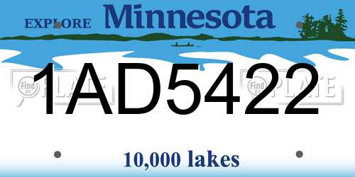 1AD5422 Minnesota License Plate