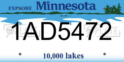 1AD5472 Minnesota License Plate