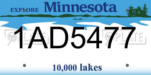 1AD5477 Minnesota License Plate