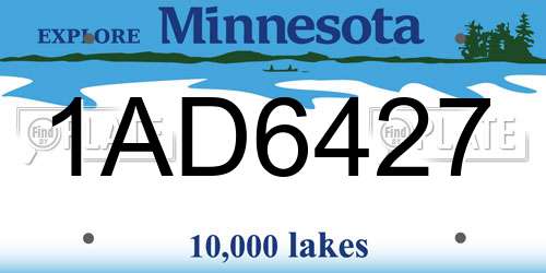 1AD6427 Minnesota License Plate