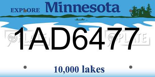 1AD6477 Minnesota License Plate