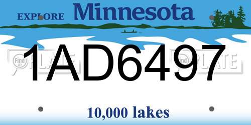 1AD6497 Minnesota License Plate