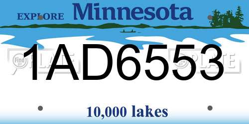 1AD6553 Minnesota License Plate