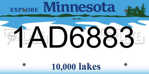 1AD6883 Minnesota License Plate