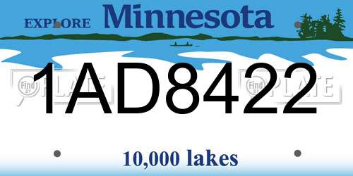 1AD8422 Minnesota License Plate