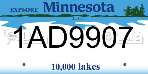 1AD9907 Minnesota License Plate