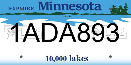 1ADA893 Minnesota License Plate