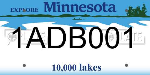1ADB001 Minnesota License Plate