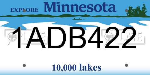 1ADB422 Minnesota License Plate