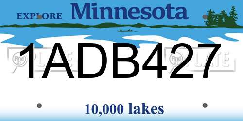 1ADB427 Minnesota License Plate