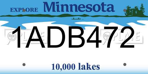 1ADB472 Minnesota License Plate
