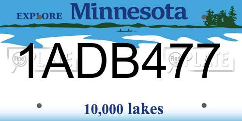 1ADB477 Minnesota License Plate