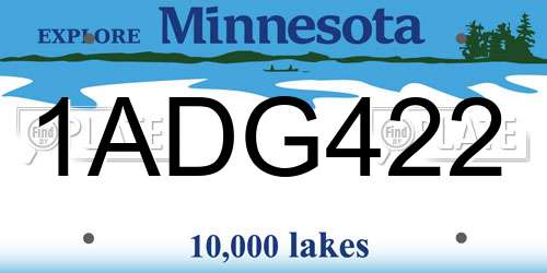 1ADG422 Minnesota License Plate