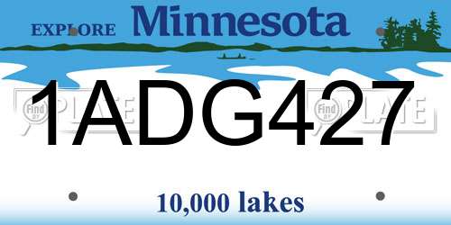 1ADG427 Minnesota License Plate