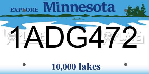 1ADG472 Minnesota License Plate
