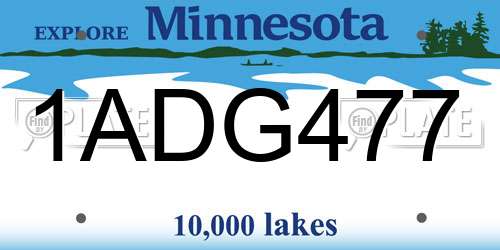 1ADG477 Minnesota License Plate