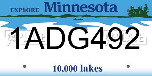1ADG492 Minnesota License Plate