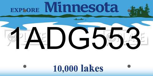 1ADG553 Minnesota License Plate