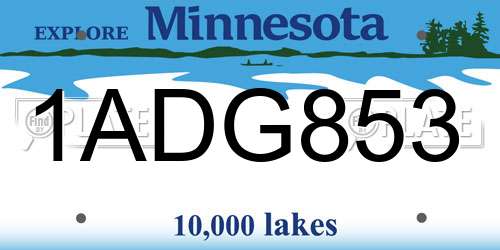 1ADG853 Minnesota License Plate