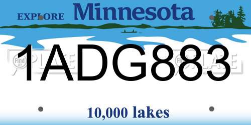 1ADG883 Minnesota License Plate
