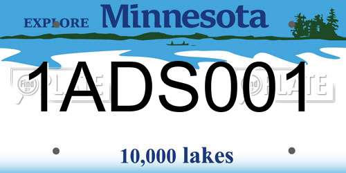 1ADS001 Minnesota License Plate