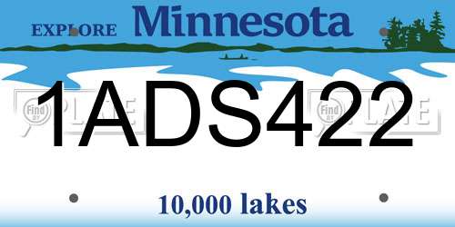 1ADS422 Minnesota License Plate