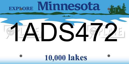 1ADS472 Minnesota License Plate