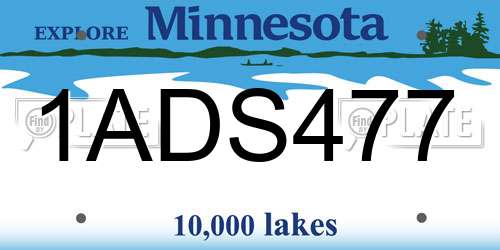 1ADS477 Minnesota License Plate