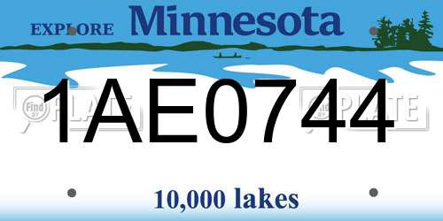 1AE0744 Minnesota License Plate