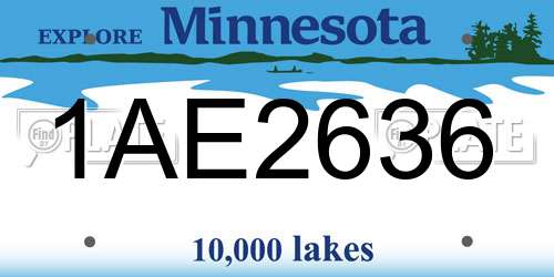 1AE2636 Minnesota License Plate