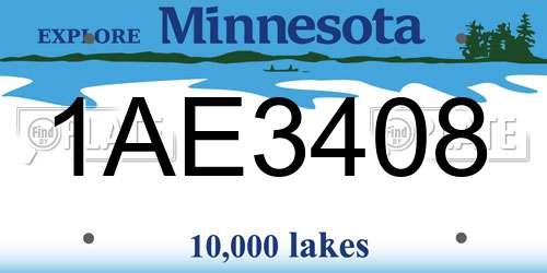 1AE3408 Minnesota License Plate